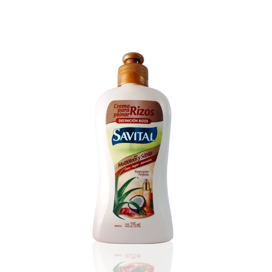 Savital - Crema Para Peinar Rizos Con Multióleos y Sábila 275ml