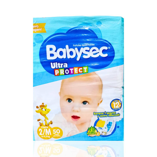 Babysec - Pañales Desechables Ultra Protect Etapa 2/M 5-9,5kg 50und